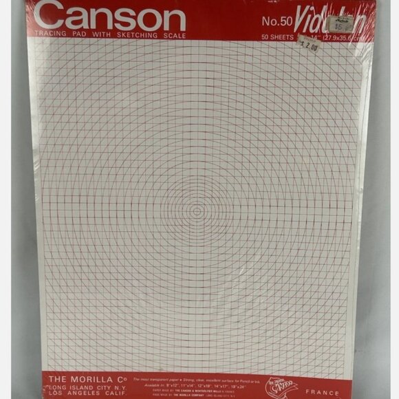 Vtg NEW Canson Vidalon 11X14 Transparent Paper 50 Sheets Tracing Sketching Scale